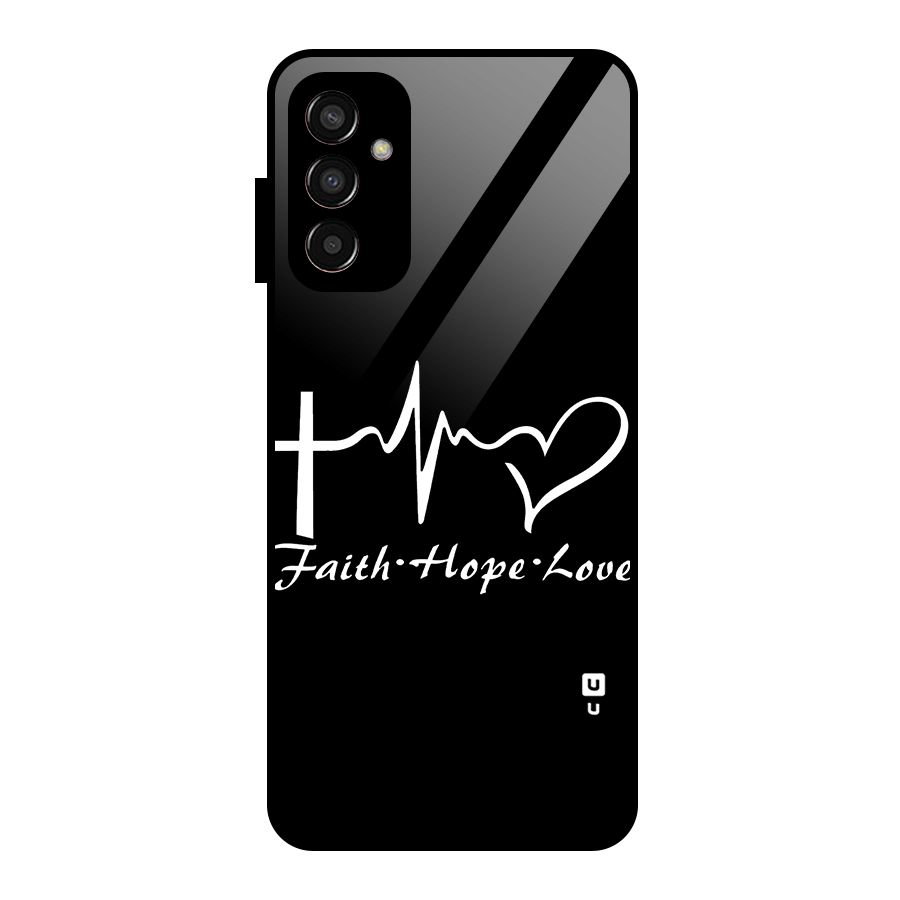 Faith Hope Love Heart Sign Glass Back Case for Galaxy F13