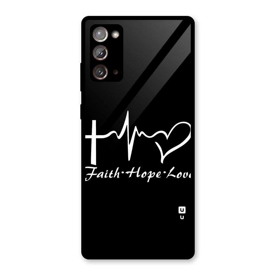 Faith Hope Love Heart Sign Glass Back Case for Galaxy Note 20