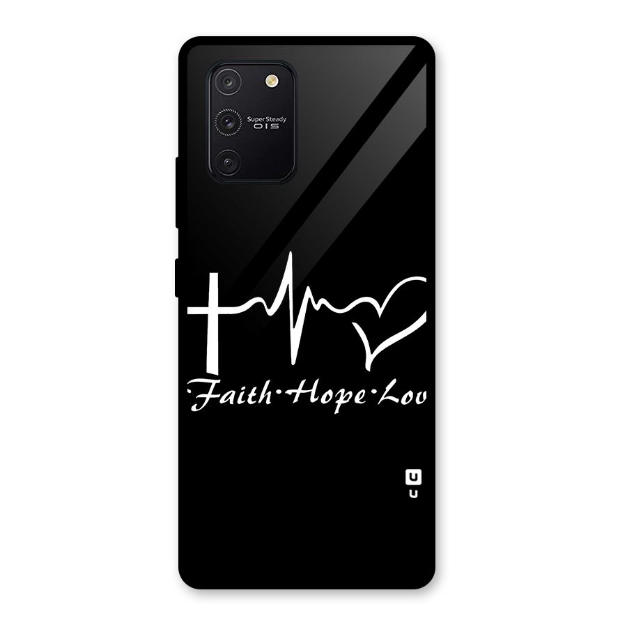 Faith Hope Love Heart Sign Glass Back Case for Galaxy S10 Lite