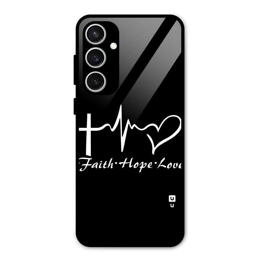 Faith Hope Love Heart Sign Glass Back Case for Galaxy S23 FE