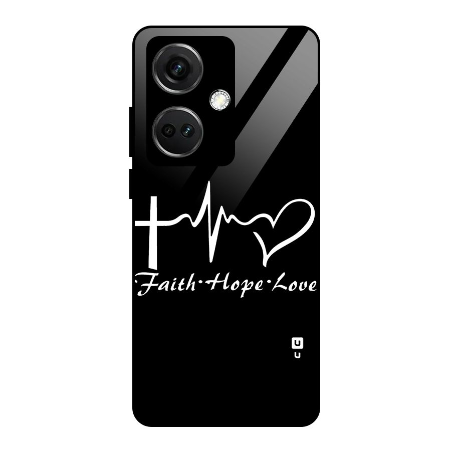 Faith Hope Love Heart Sign Glass Back Case for OnePlus Nord CE 3 5G