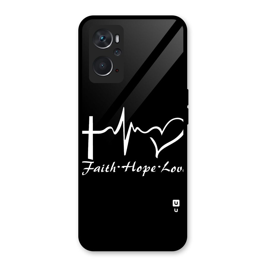Faith Hope Love Heart Sign Glass Back Case for Oppo K10 4G