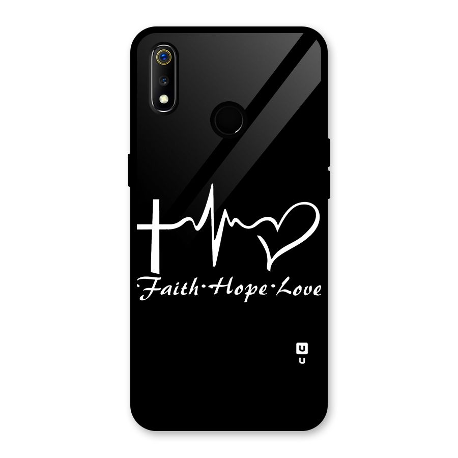 Faith Hope Love Heart Sign Glass Back Case for Realme 3i
