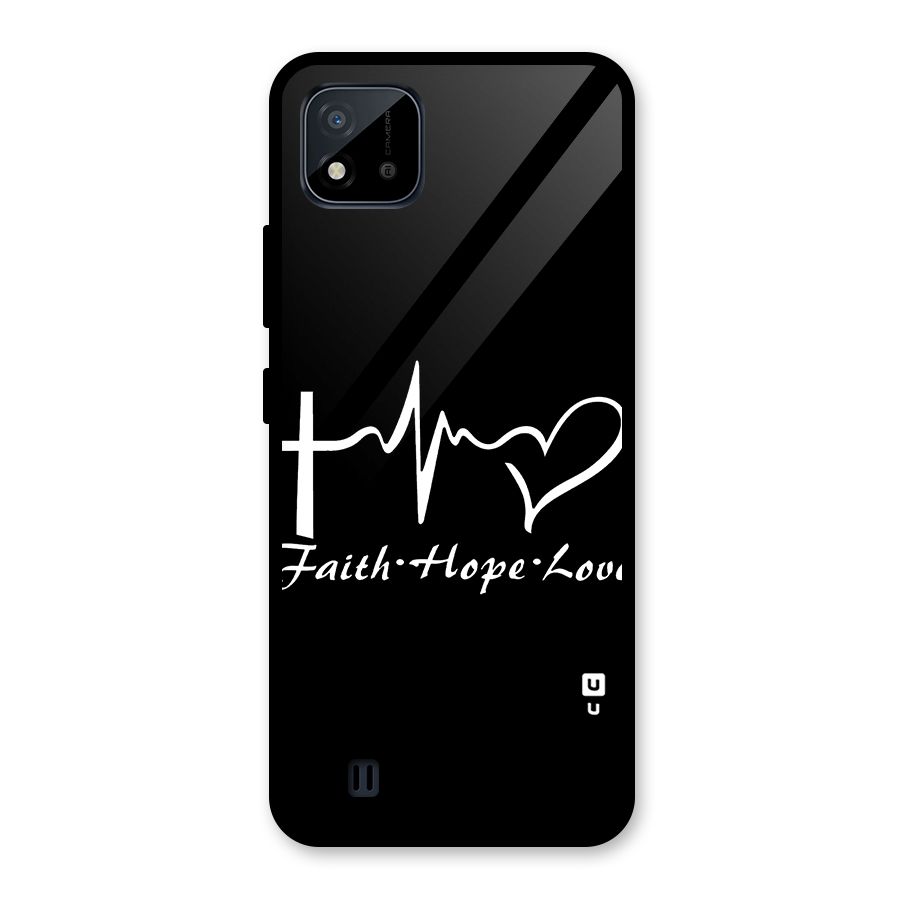 Faith Hope Love Heart Sign Glass Back Case for Realme C11 2021