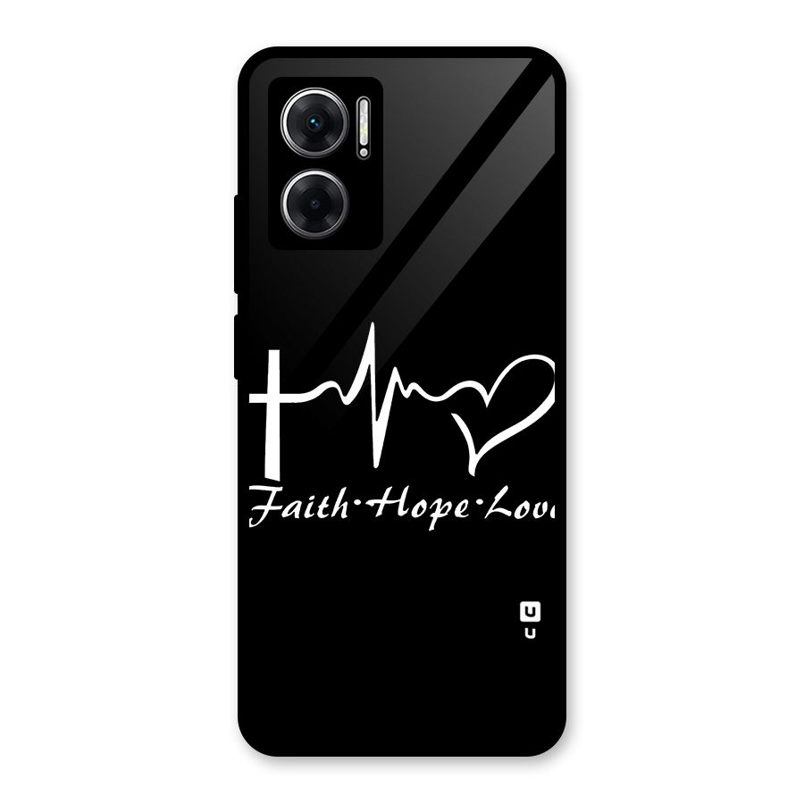 Faith Hope Love Heart Sign Glass Back Case for Redmi 11 Prime 5G