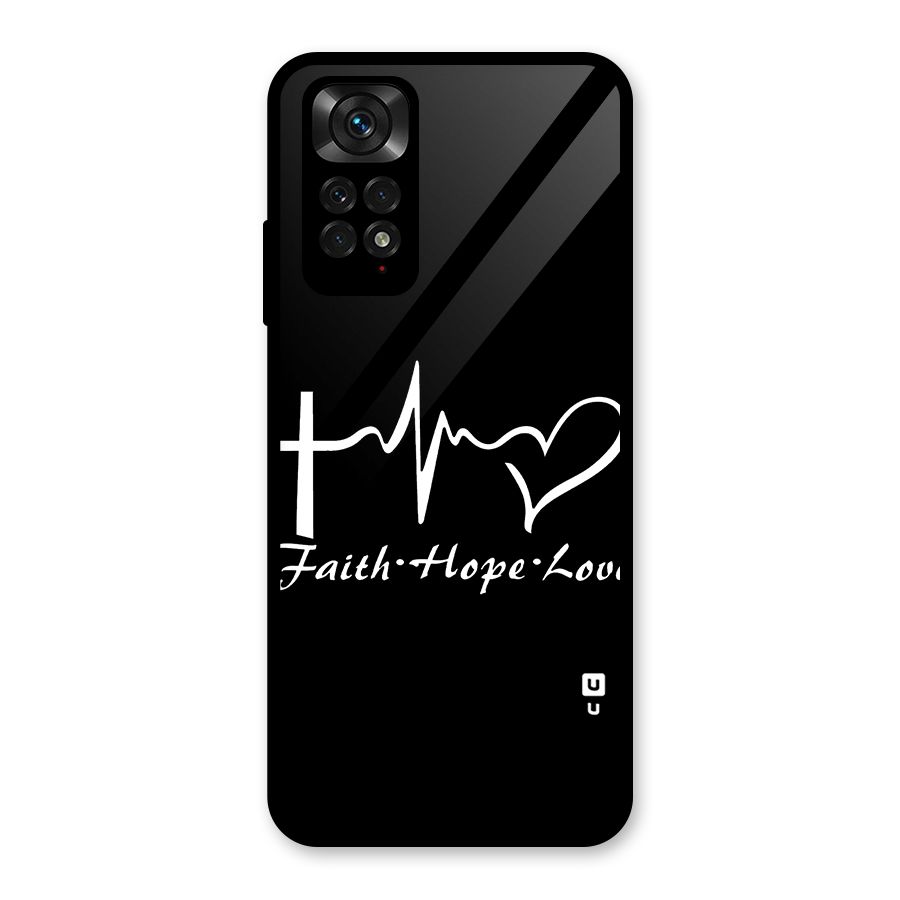 Faith Hope Love Heart Sign Glass Back Case for Redmi Note 11S