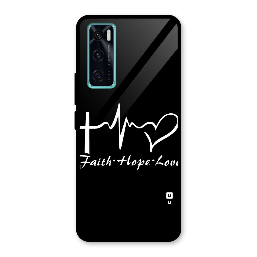 Faith Hope Love Heart Sign Glass Back Case for Vivo V20 SE