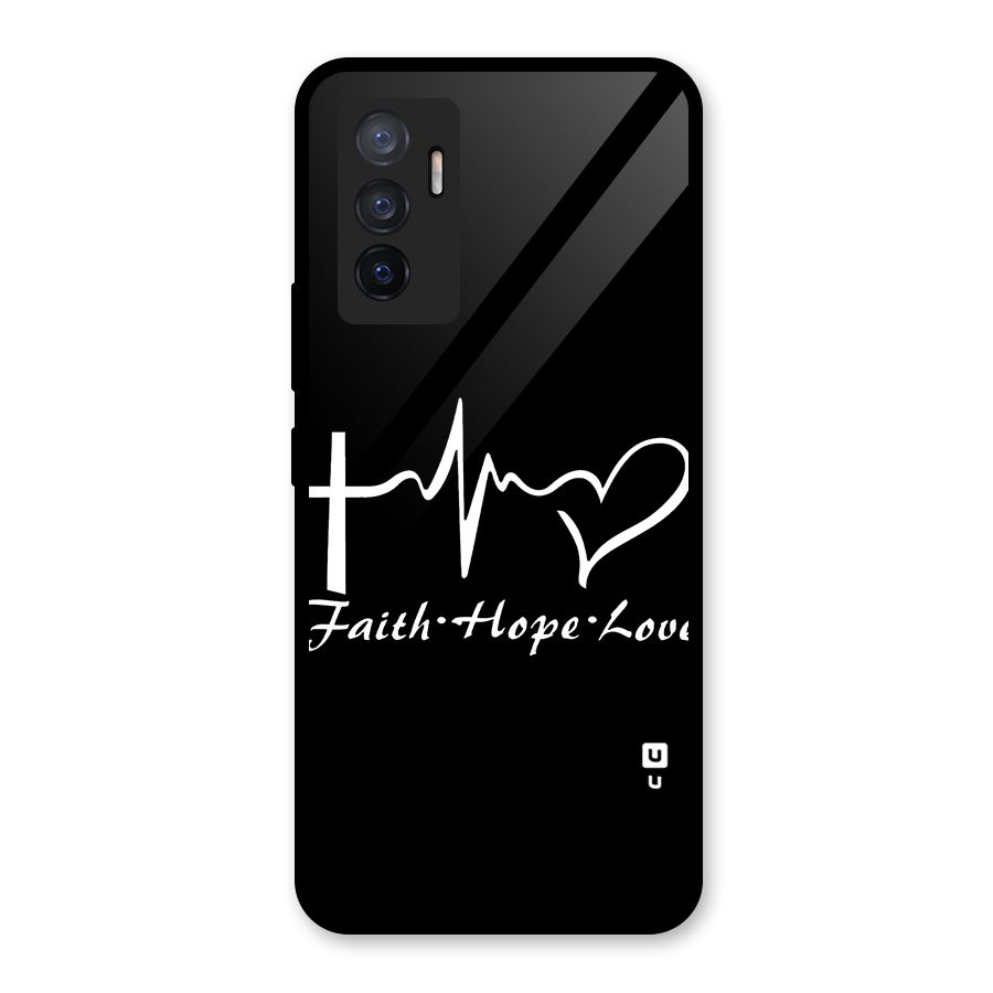 Faith Hope Love Heart Sign Glass Back Case for Vivo V23e