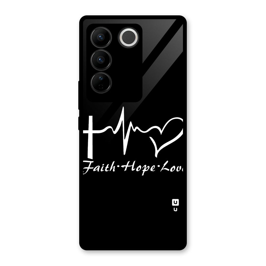 Faith Hope Love Heart Sign Glass Back Case for Vivo V27 Pro