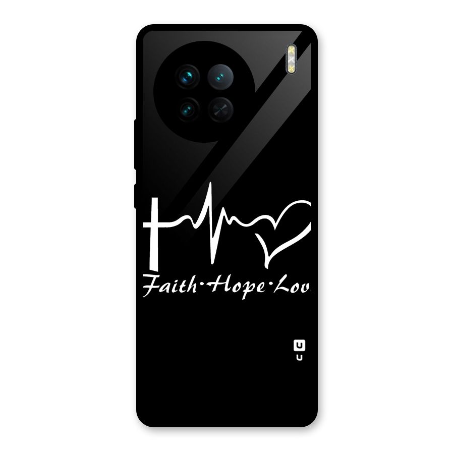 Faith Hope Love Heart Sign Glass Back Case for Vivo X90
