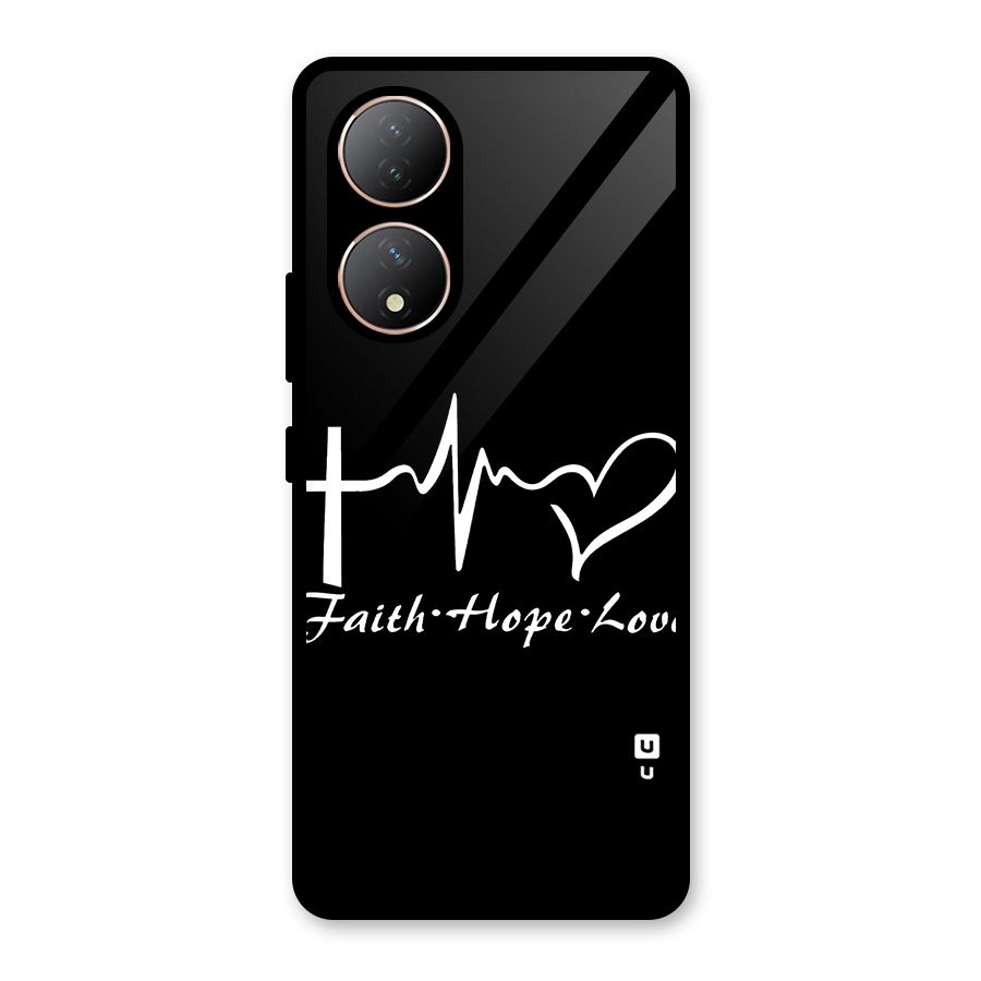 Faith Hope Love Heart Sign Glass Back Case for Vivo Y100A