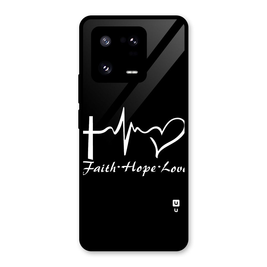 Faith Hope Love Heart Sign Glass Back Case for Xiaomi 13 Pro
