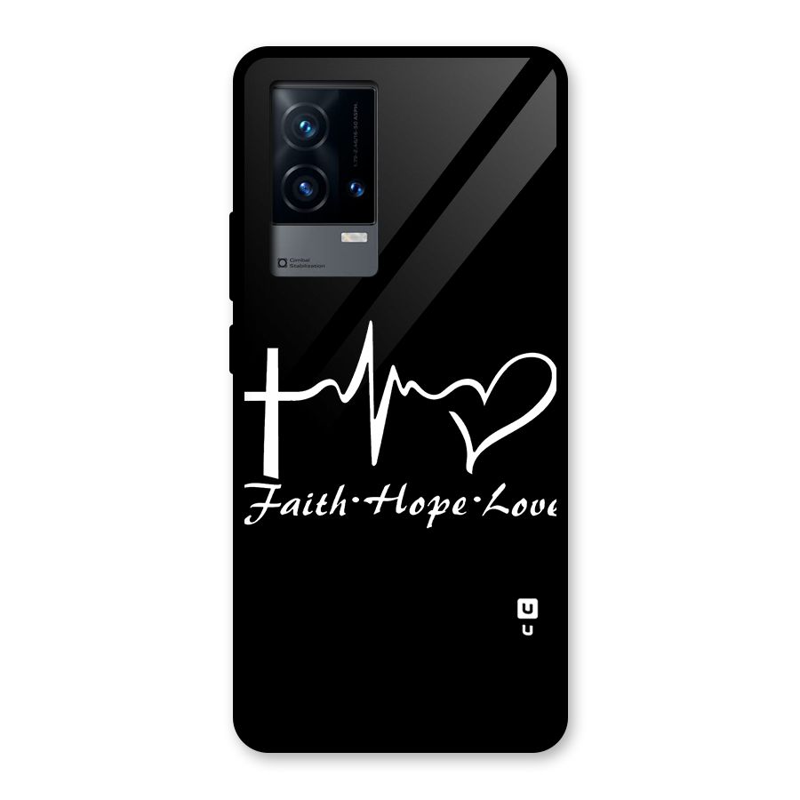 Faith Hope Love Heart Sign Glass Back Case for iQOO 9 5G