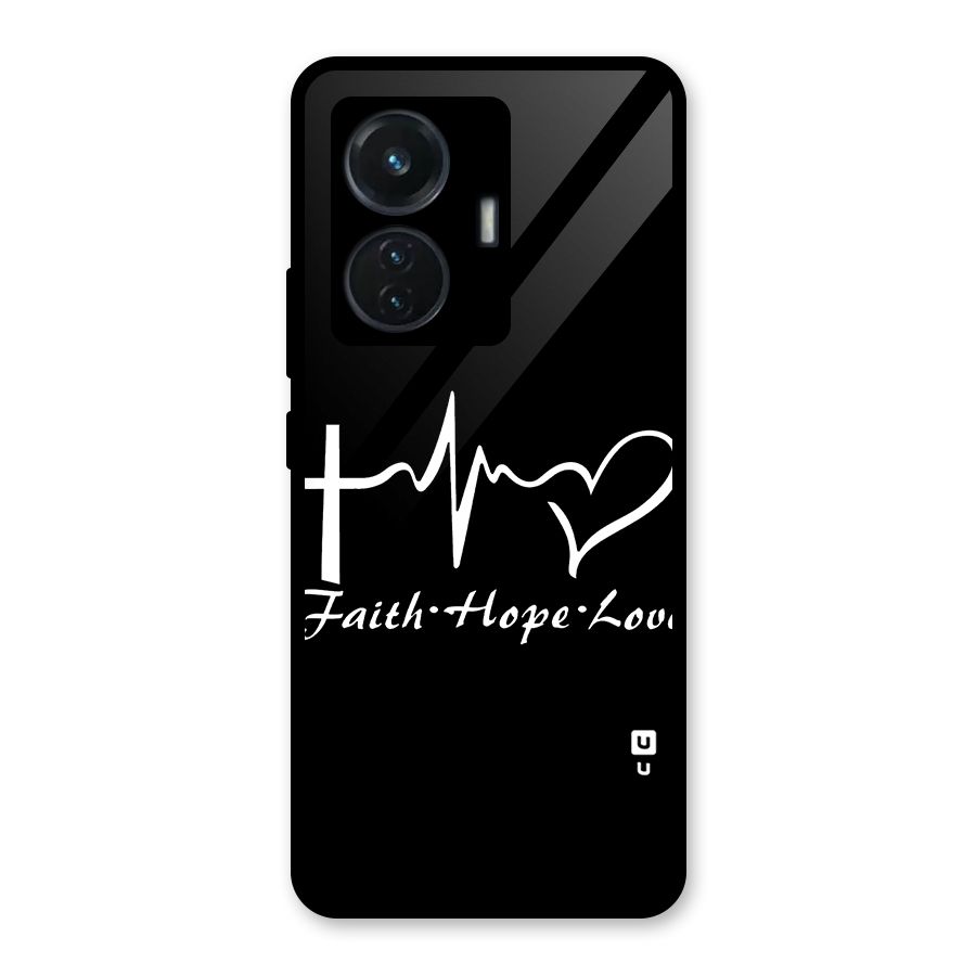 Faith Hope Love Heart Sign Glass Back Case for iQOO Z6 44W