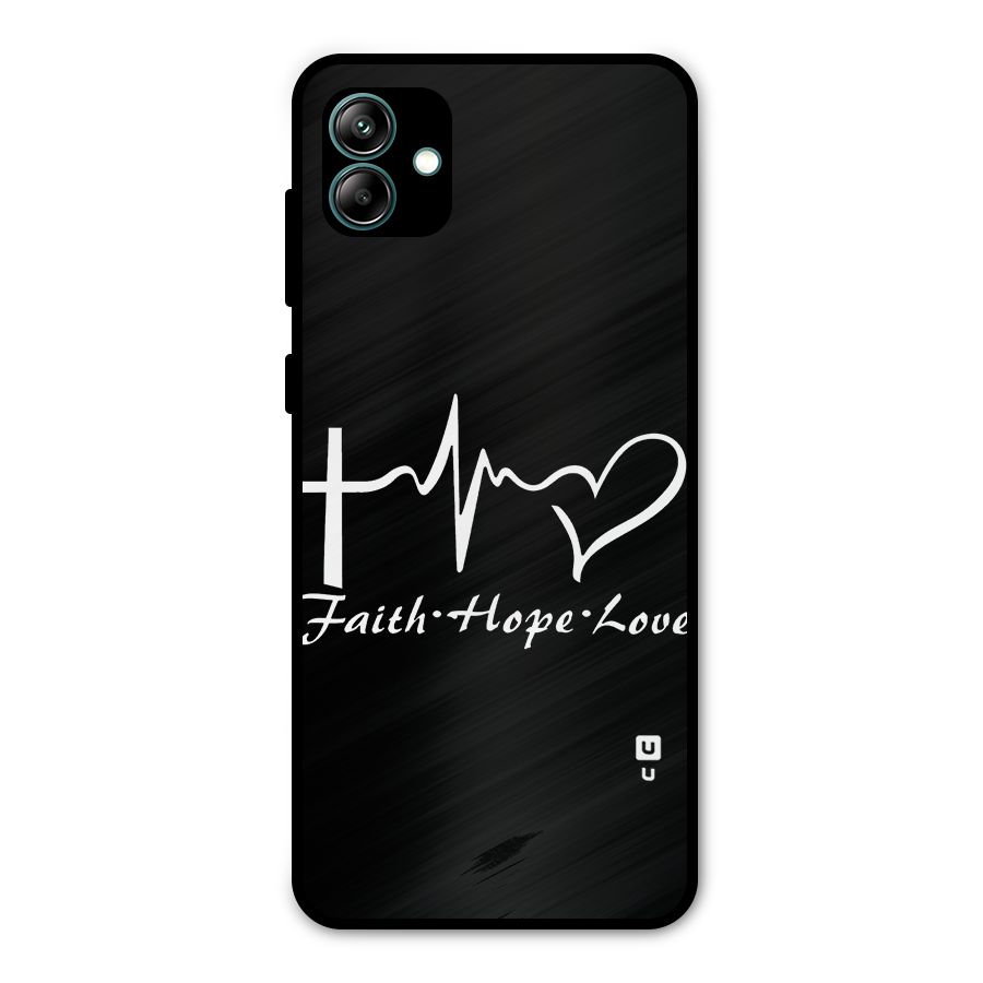 Faith Hope Love Heart Sign Metal Back Case for Galaxy A04