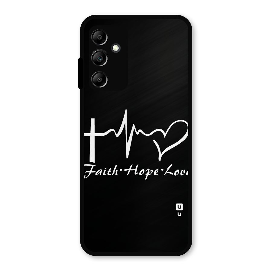 Faith Hope Love Heart Sign Metal Back Case for Galaxy A14 5G