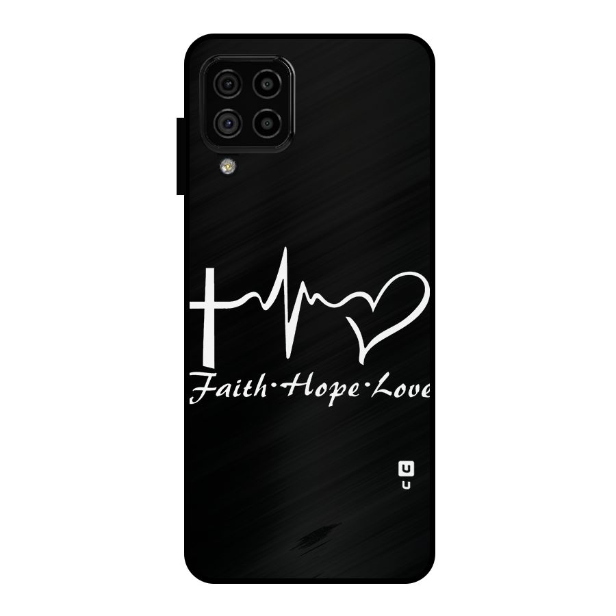 Faith Hope Love Heart Sign Metal Back Case for Galaxy A22 4G