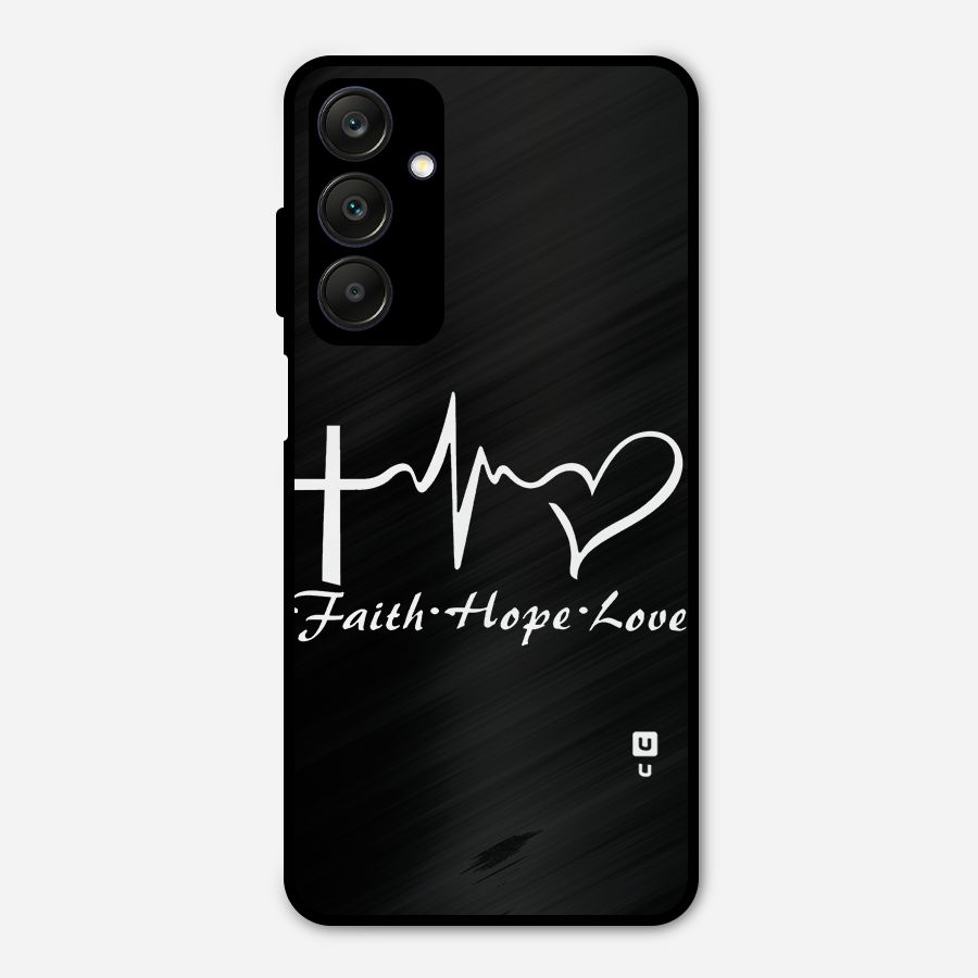 Faith Hope Love Heart Sign Metal Back Case for Galaxy A25 5G