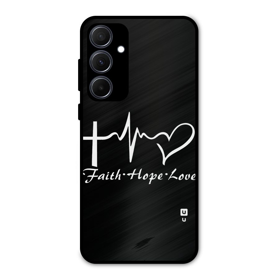Faith Hope Love Heart Sign Metal Back Case for Galaxy A35