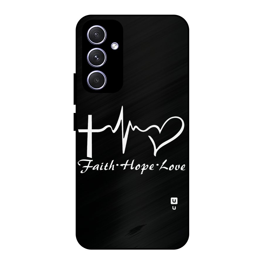 Faith Hope Love Heart Sign Metal Back Case for Galaxy A54