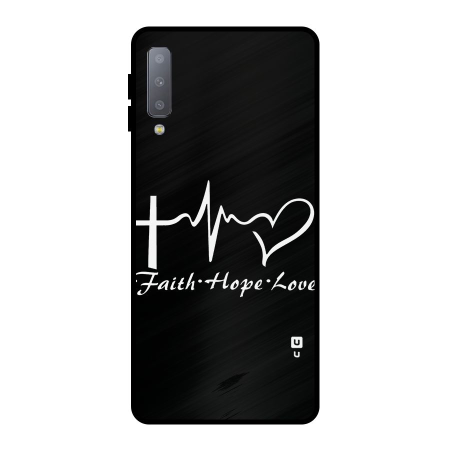 Faith Hope Love Heart Sign Metal Back Case for Galaxy A7 (2018)