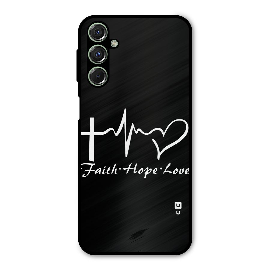 Faith Hope Love Heart Sign Metal Back Case for Galaxy F34