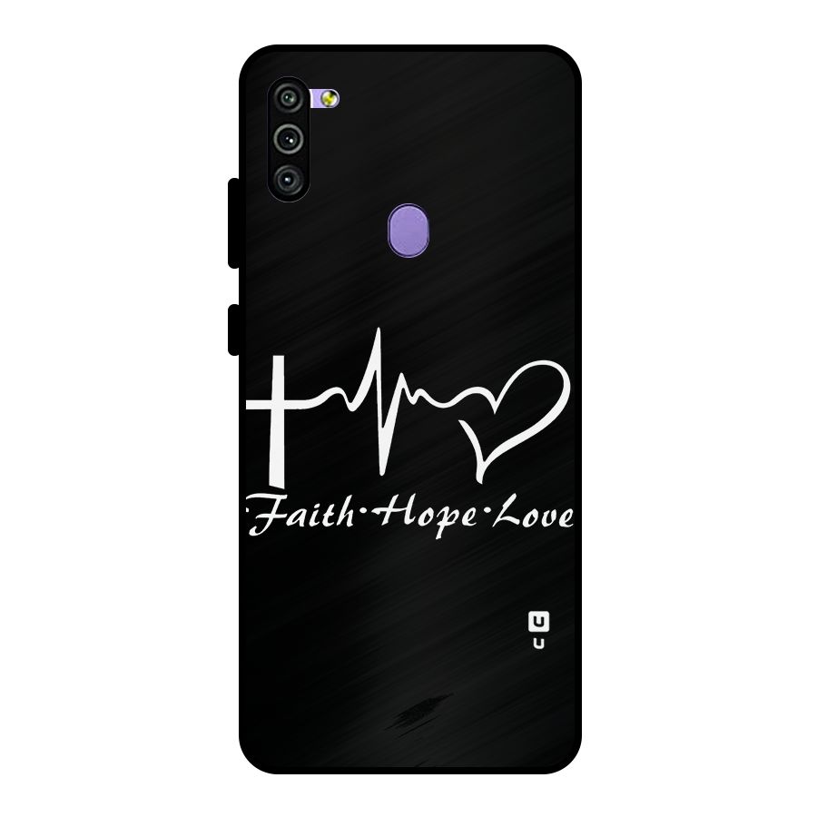Faith Hope Love Heart Sign Metal Back Case for Galaxy M11