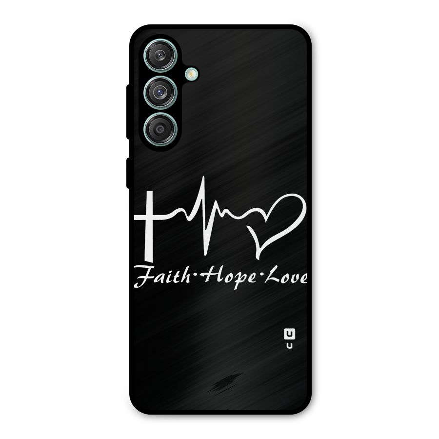 Faith Hope Love Heart Sign Metal Back Case for Galaxy M55 5G