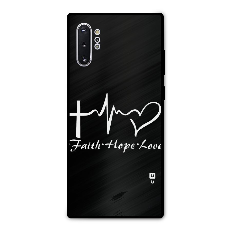 Faith Hope Love Heart Sign Metal Back Case for Galaxy Note 10 Plus