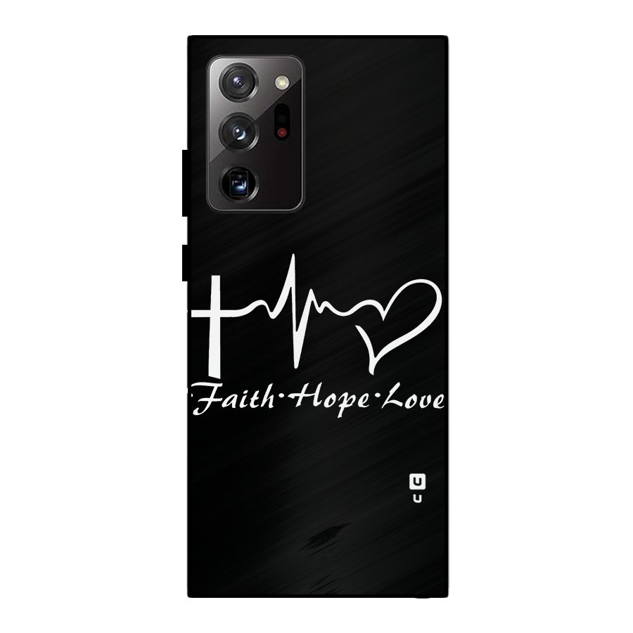 Faith Hope Love Heart Sign Metal Back Case for Galaxy Note 20 Ultra 5G