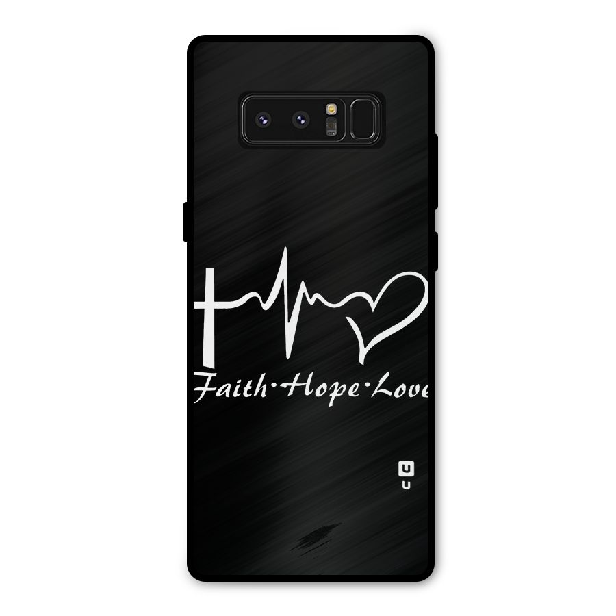 Faith Hope Love Heart Sign Metal Back Case for Galaxy Note 8