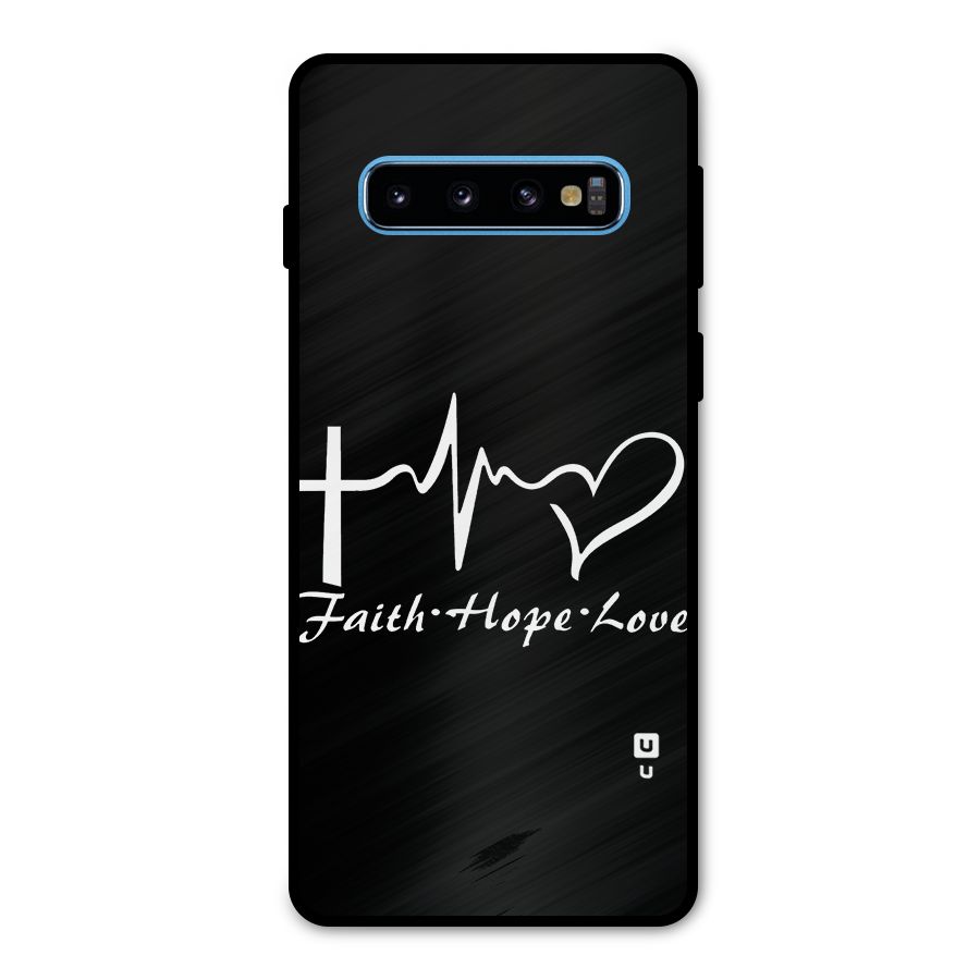Faith Hope Love Heart Sign Metal Back Case for Galaxy S10