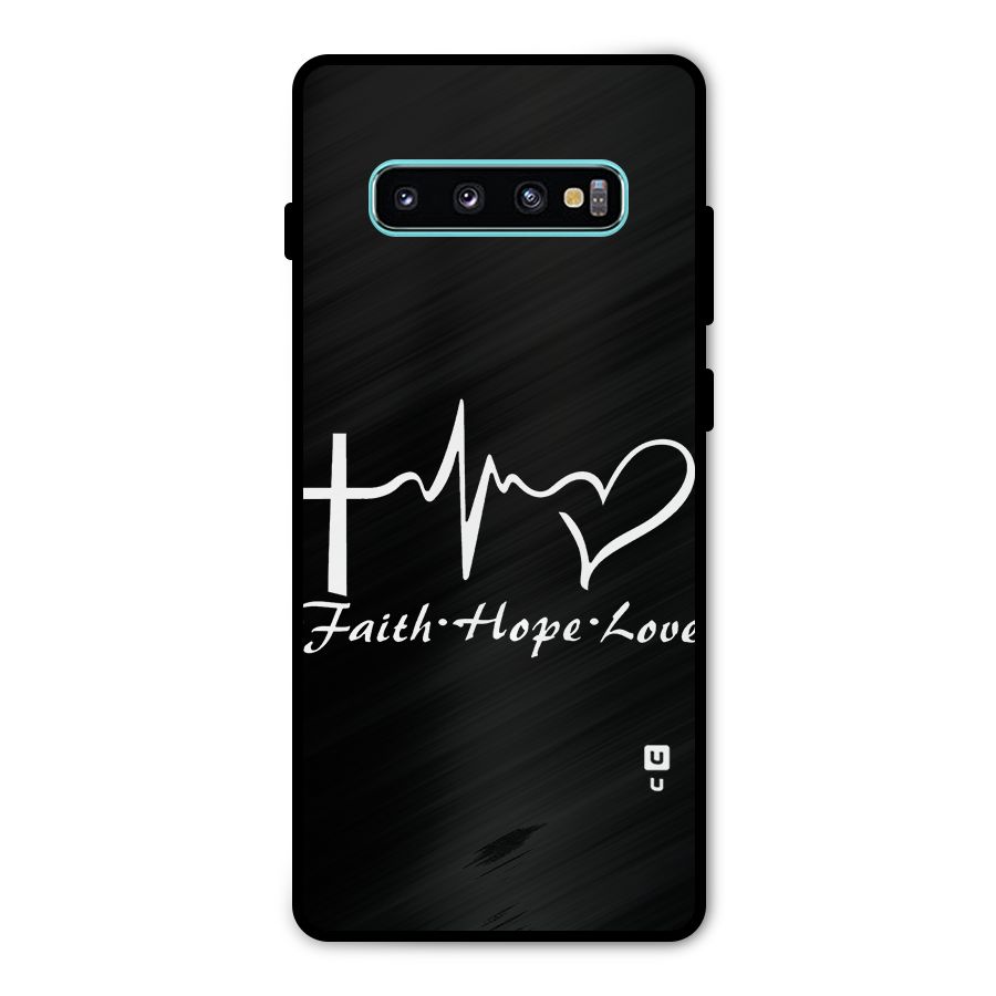 Faith Hope Love Heart Sign Metal Back Case for Galaxy S10 Plus
