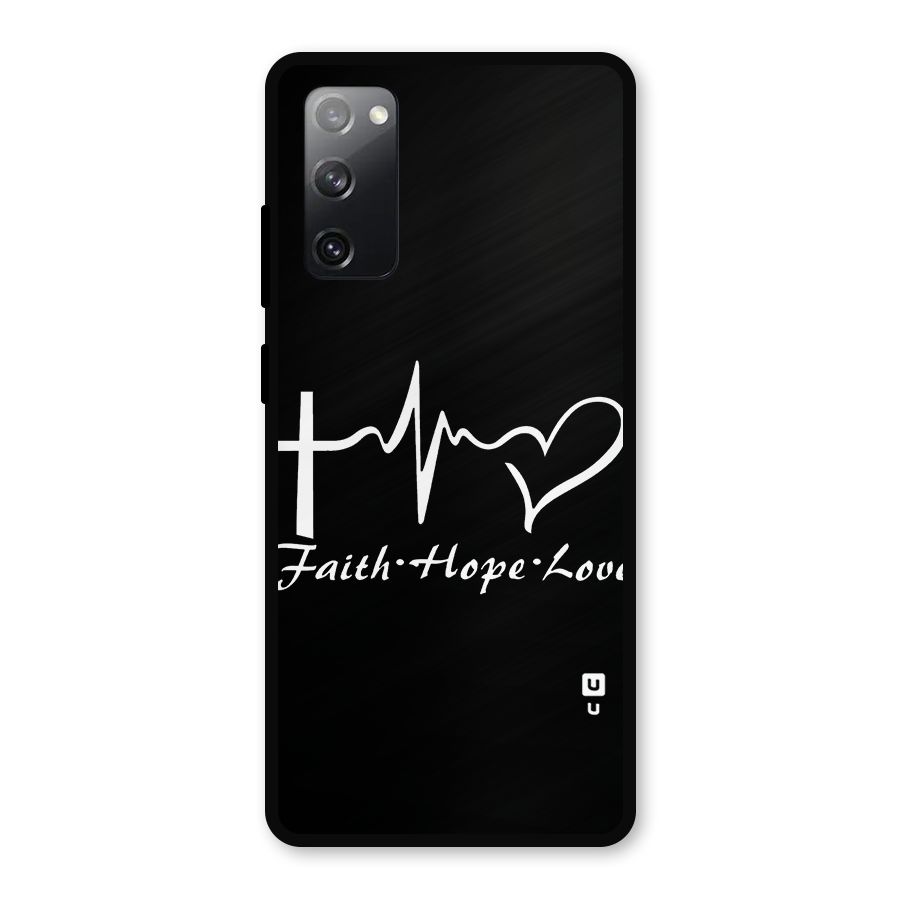 Faith Hope Love Heart Sign Metal Back Case for Galaxy S20 FE 5G
