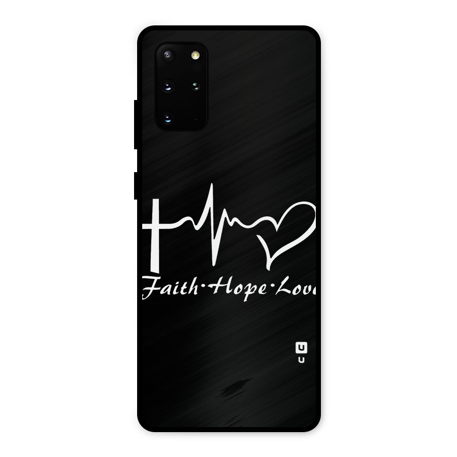 Faith Hope Love Heart Sign Metal Back Case for Galaxy S20 Plus