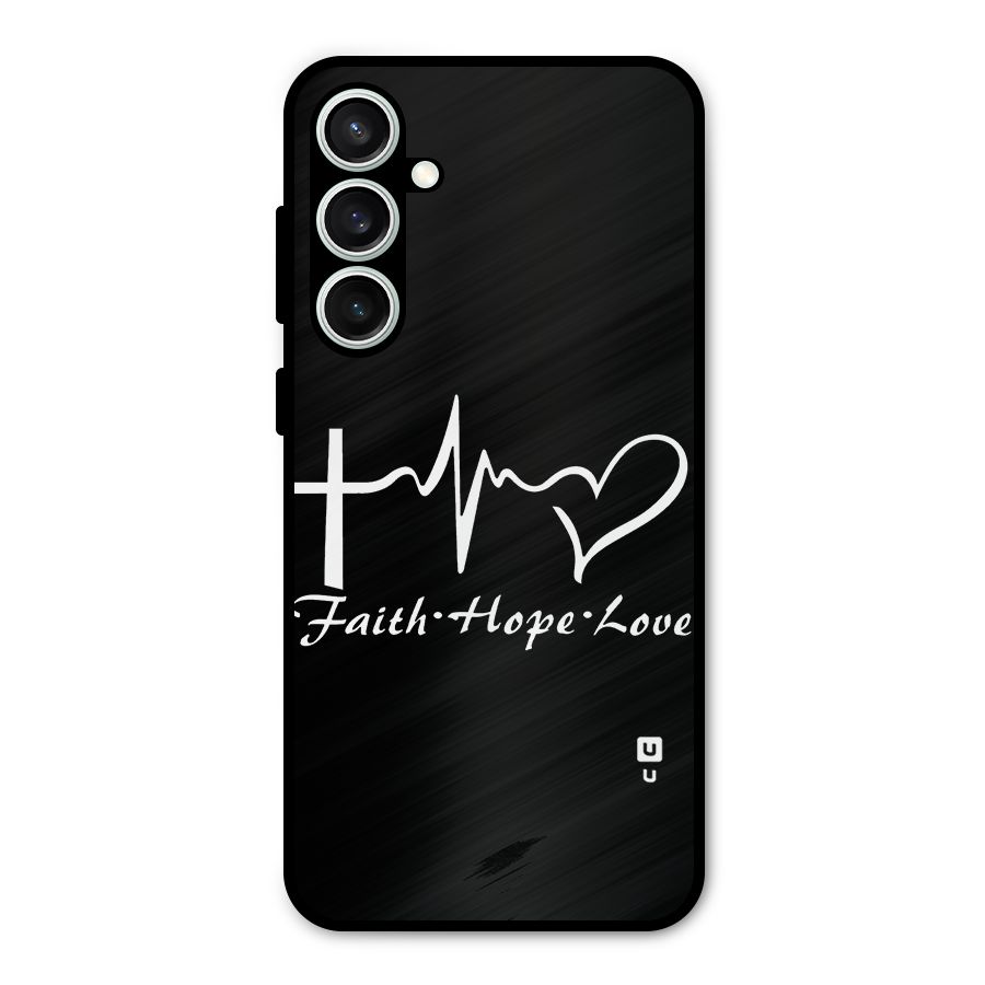 Faith Hope Love Heart Sign Metal Back Case for Galaxy S23 FE