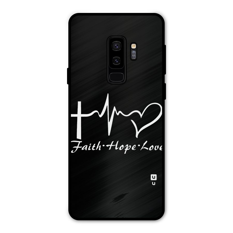 Faith Hope Love Heart Sign Metal Back Case for Galaxy S9 Plus