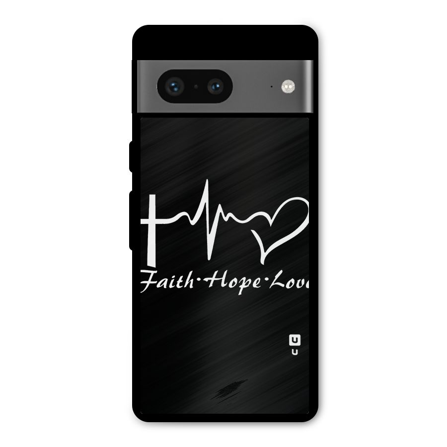 Faith Hope Love Heart Sign Metal Back Case for Google Pixel 7