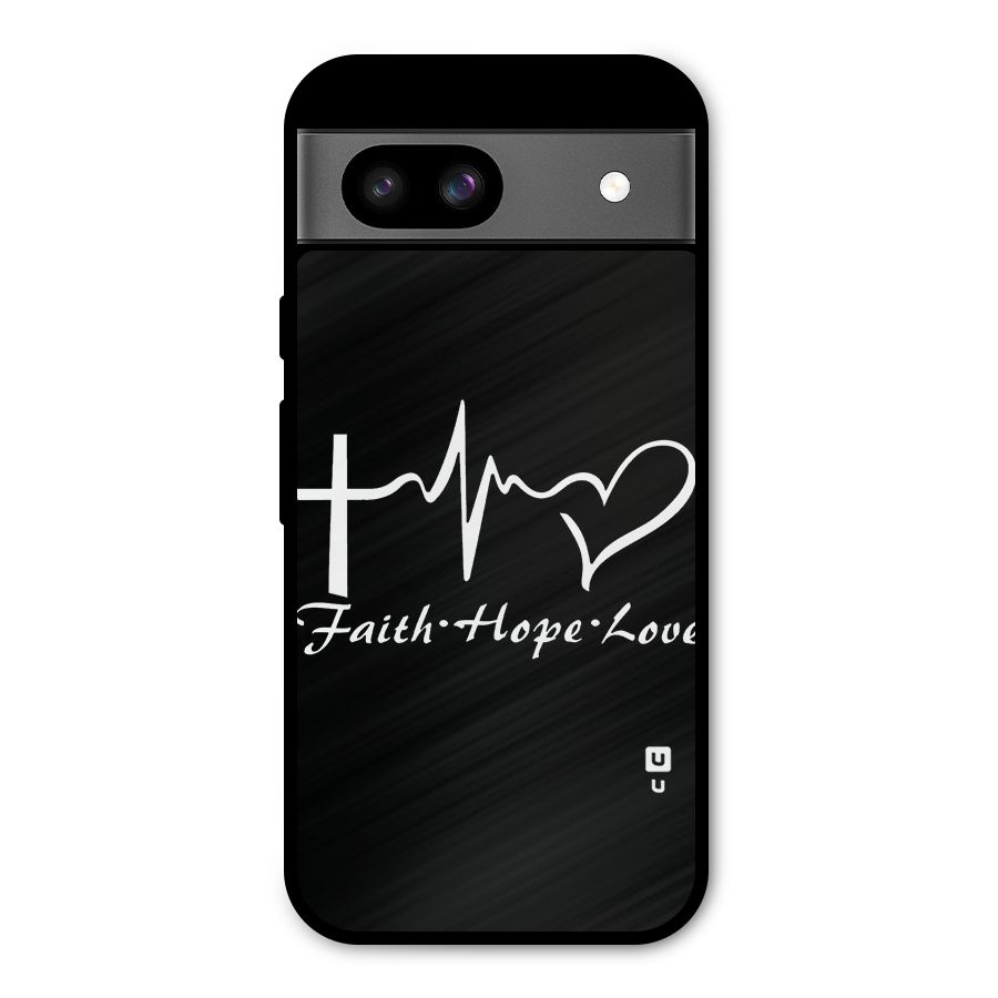 Faith Hope Love Heart Sign Metal Back Case for Google Pixel 8a