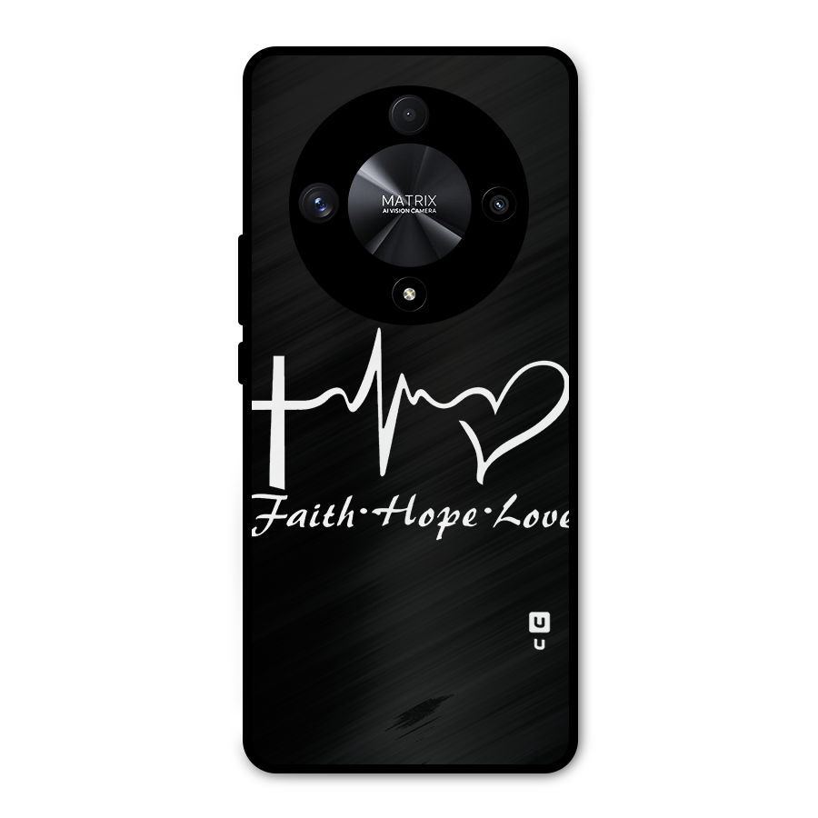 Faith Hope Love Heart Sign Metal Back Case for Honor X9b