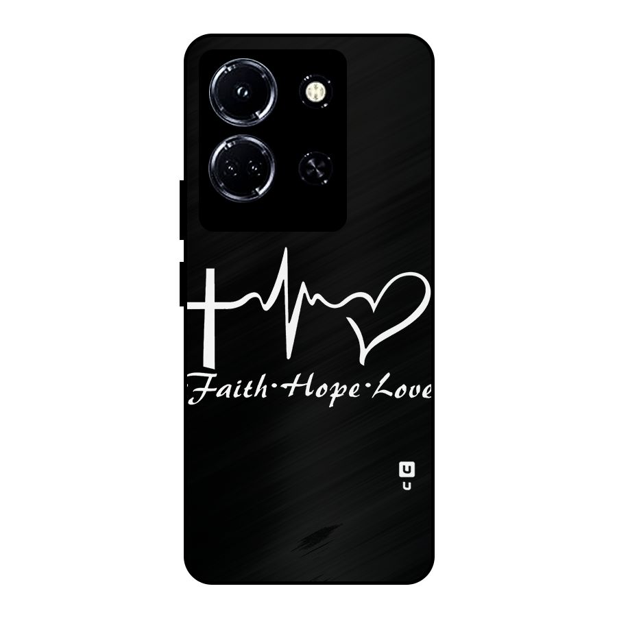 Faith Hope Love Heart Sign Metal Back Case for Infinix Note 30 5G