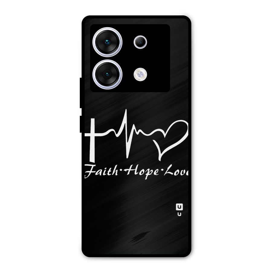 Faith Hope Love Heart Sign Metal Back Case for Infinix Zero 30 5G