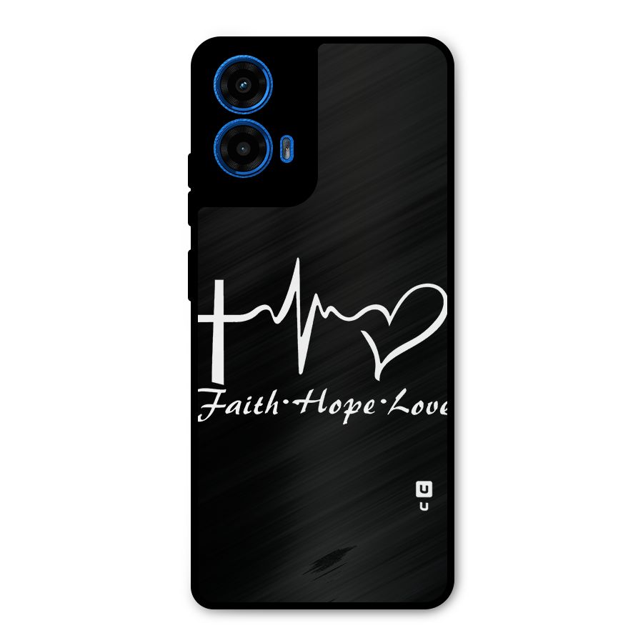 Faith Hope Love Heart Sign Metal Back Case for Moto G45