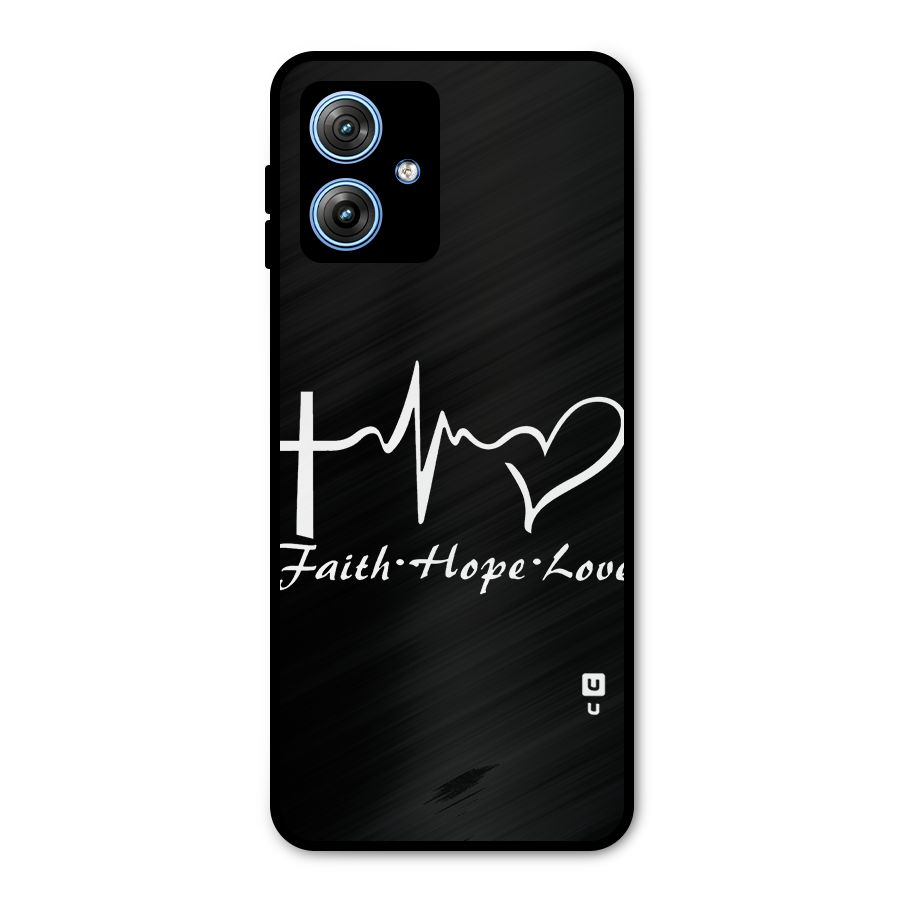 Faith Hope Love Heart Sign Metal Back Case for Moto G54