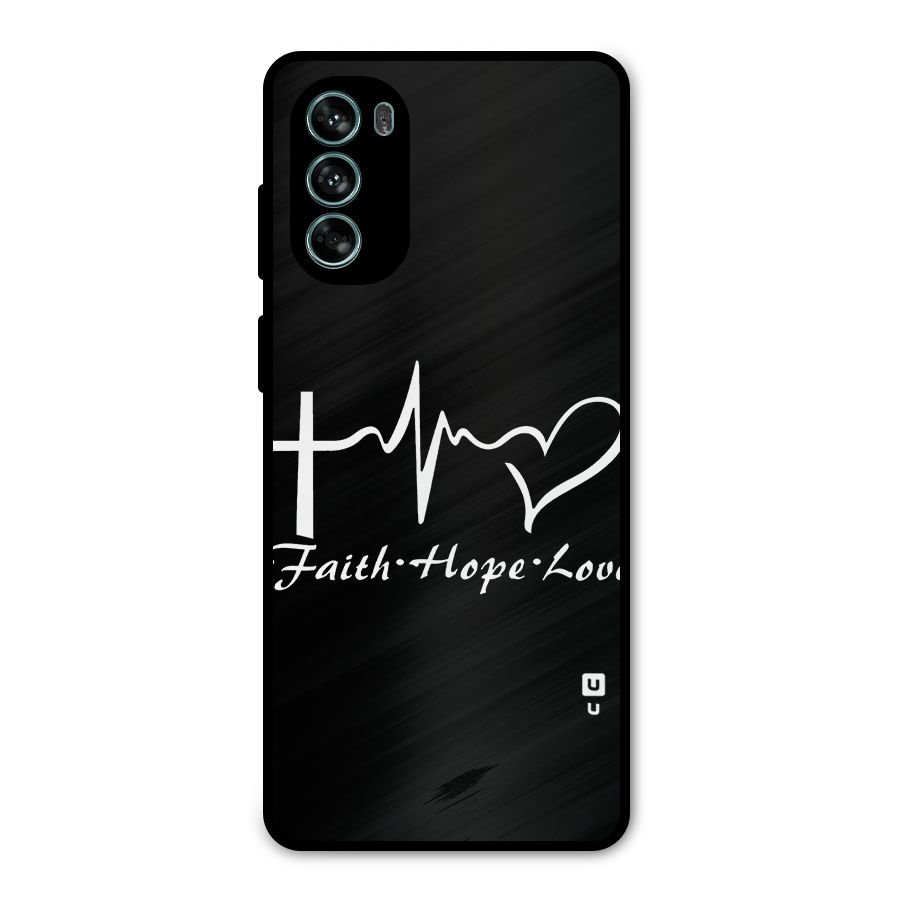 Faith Hope Love Heart Sign Metal Back Case for Moto G62