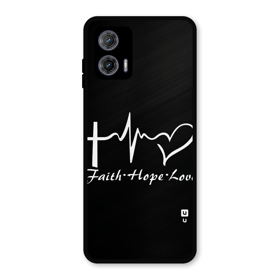 Faith Hope Love Heart Sign Metal Back Case for Moto G73