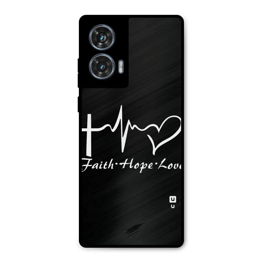 Faith Hope Love Heart Sign Metal Back Case for Motorola Edge 50 Fusion