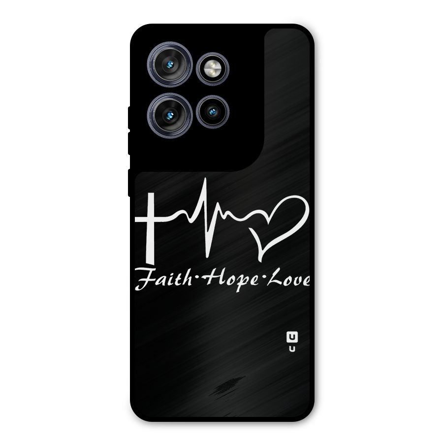 Faith Hope Love Heart Sign Metal Back Case for Motorola Edge 50 Neo