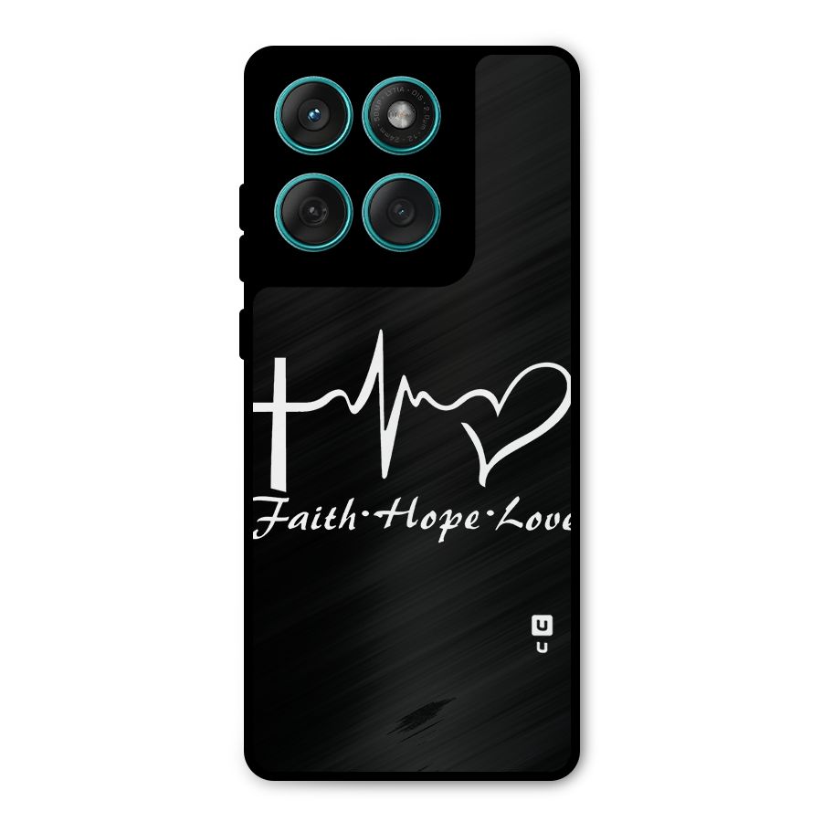 Faith Hope Love Heart Sign Metal Back Case for Motorola Edge 60 Fusion