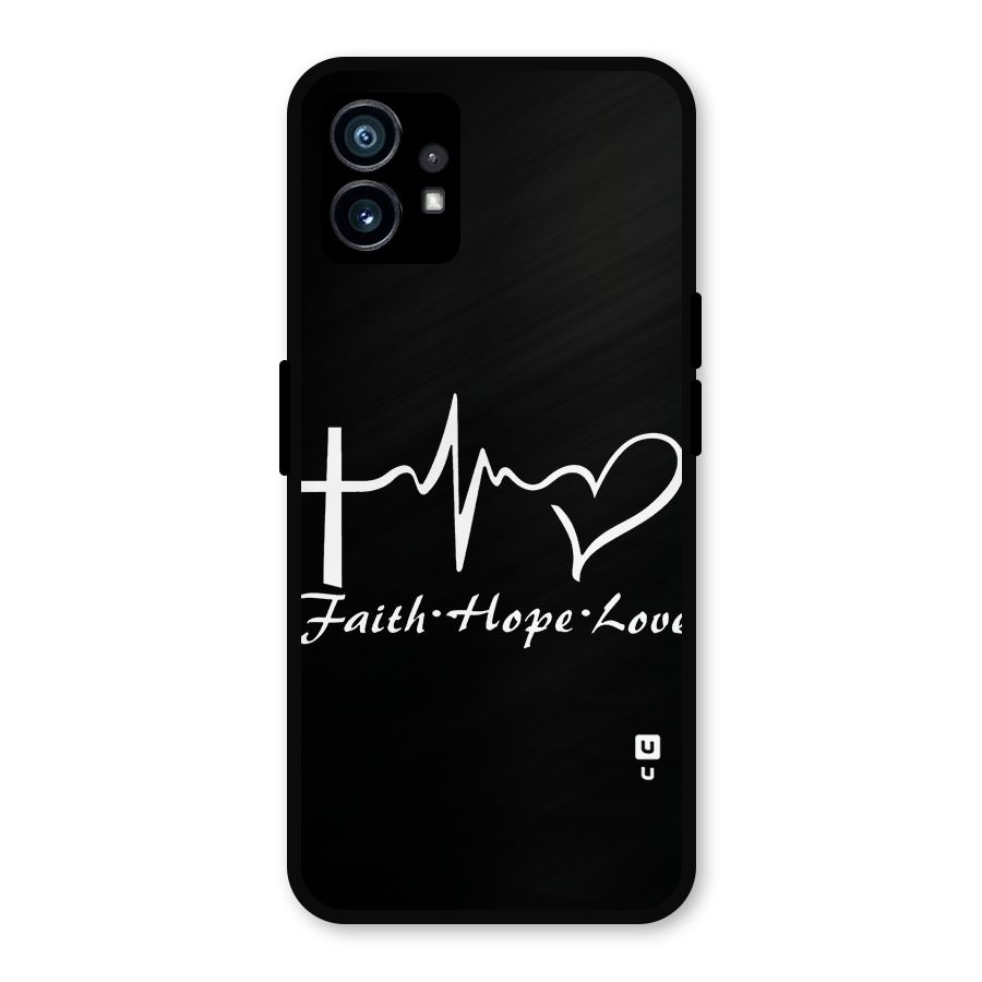 Faith Hope Love Heart Sign Metal Back Case for Nothing Phone 1